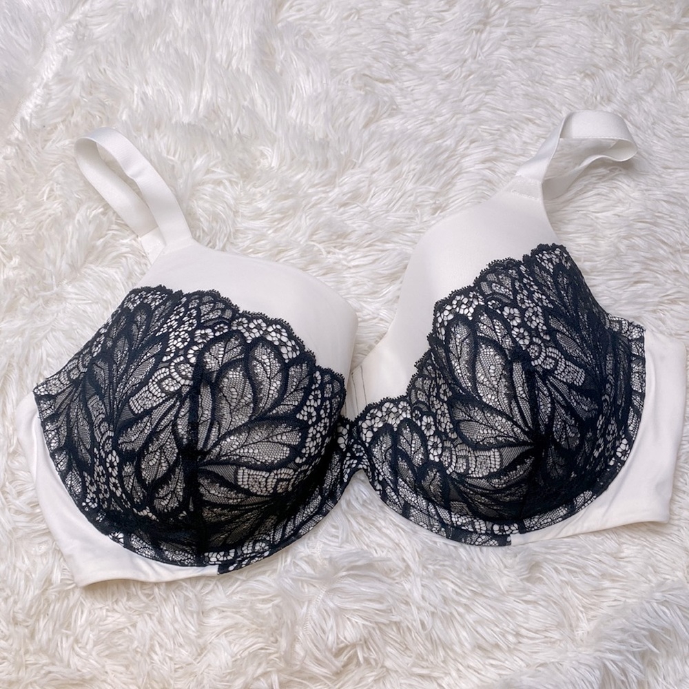 Auden The Superior Bra Cream & Black Lace Size 42DDD Excellent Condition